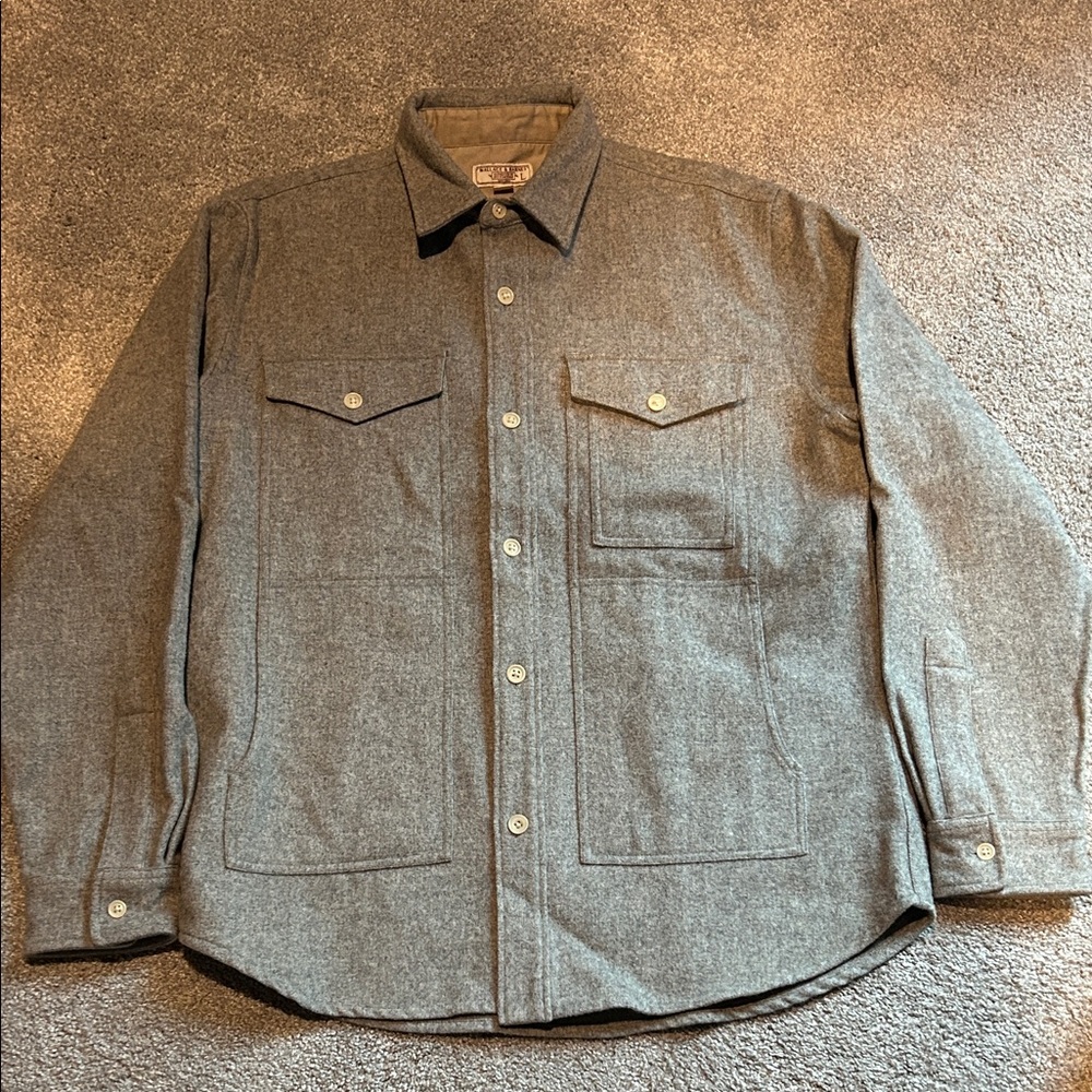 Men's Classic Gray Shirt Jacket - Wallace and Barnes